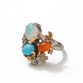 Moonlit Opal Garden Ring