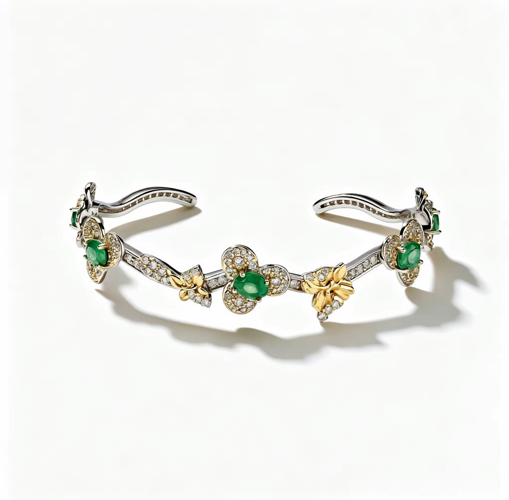 Emerald Blossom Cuff