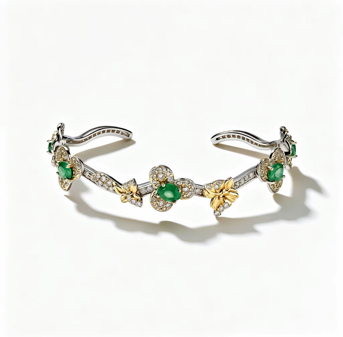 Emerald Blossom Cuff