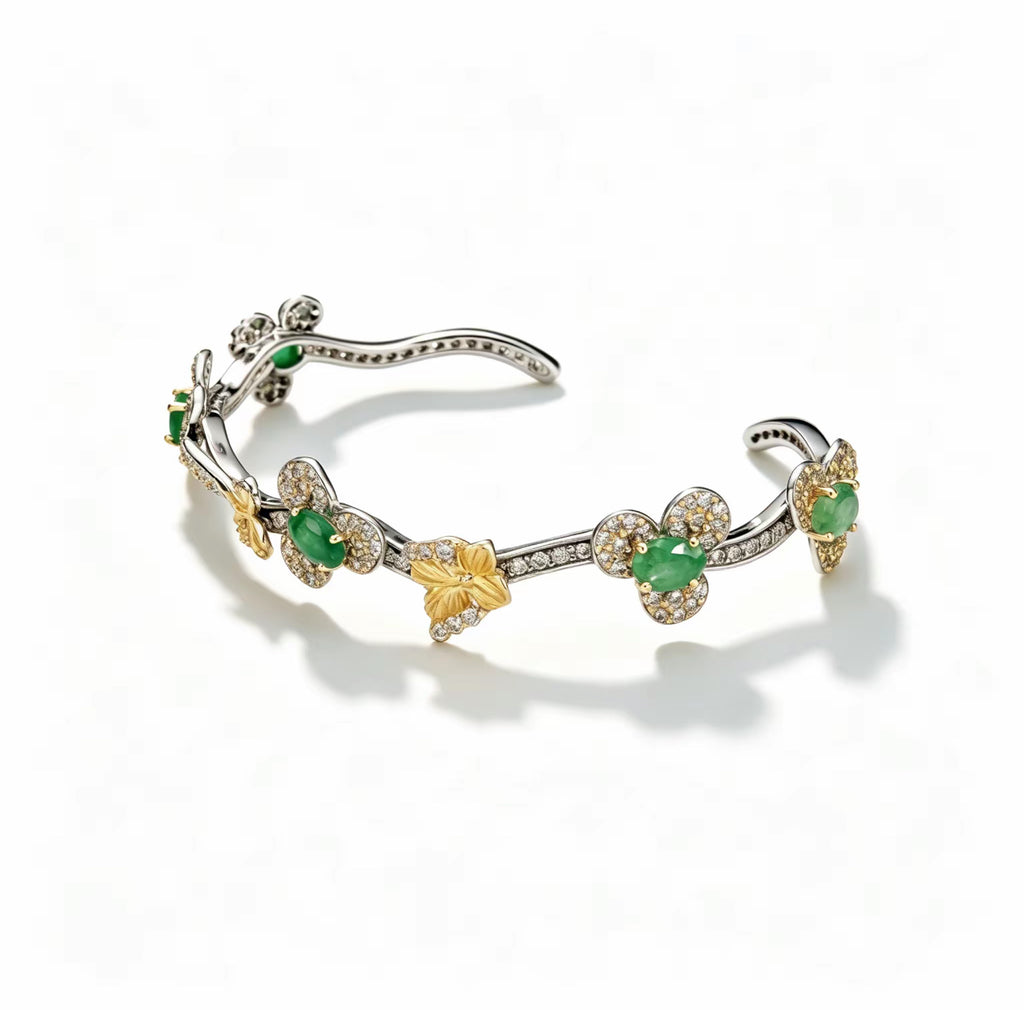 Emerald Blossom Cuff