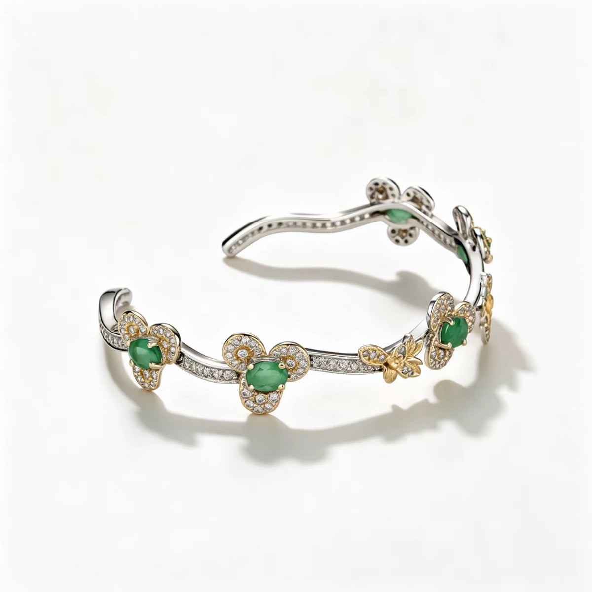 Emerald Blossom Cuff