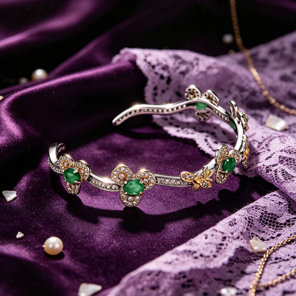 Emerald Blossom Cuff