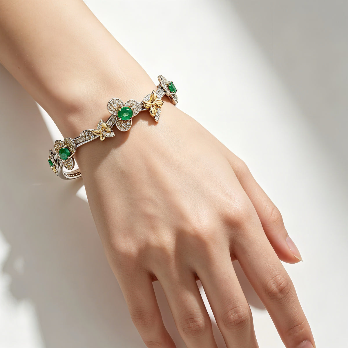 Emerald Blossom Cuff
