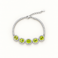 Peridot Halo Tennis Bracelet — view 1