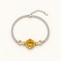 Two-Tone Citrine Cuban Link Bracelet — view 1