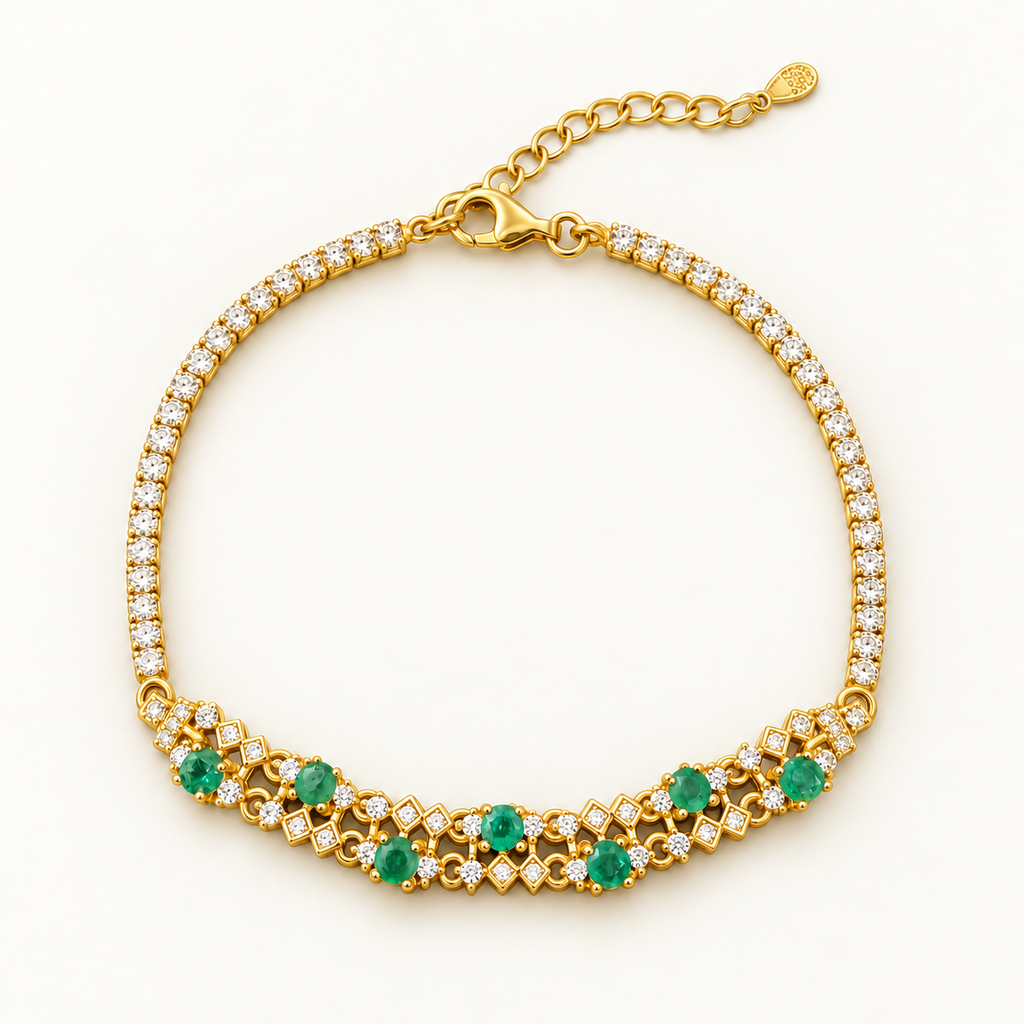 Victorian Lace Emerald Bracelet — view 1
