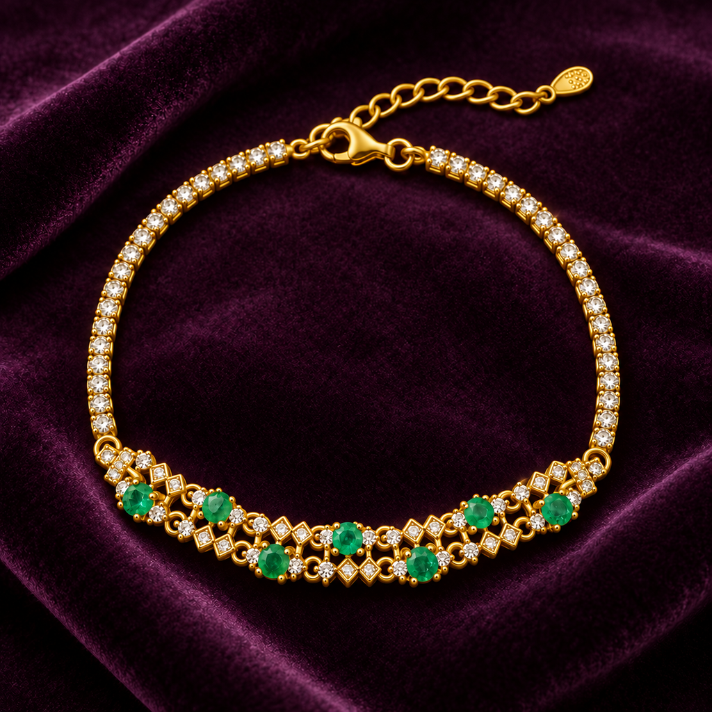 Victorian Lace Emerald Bracelet — view 3