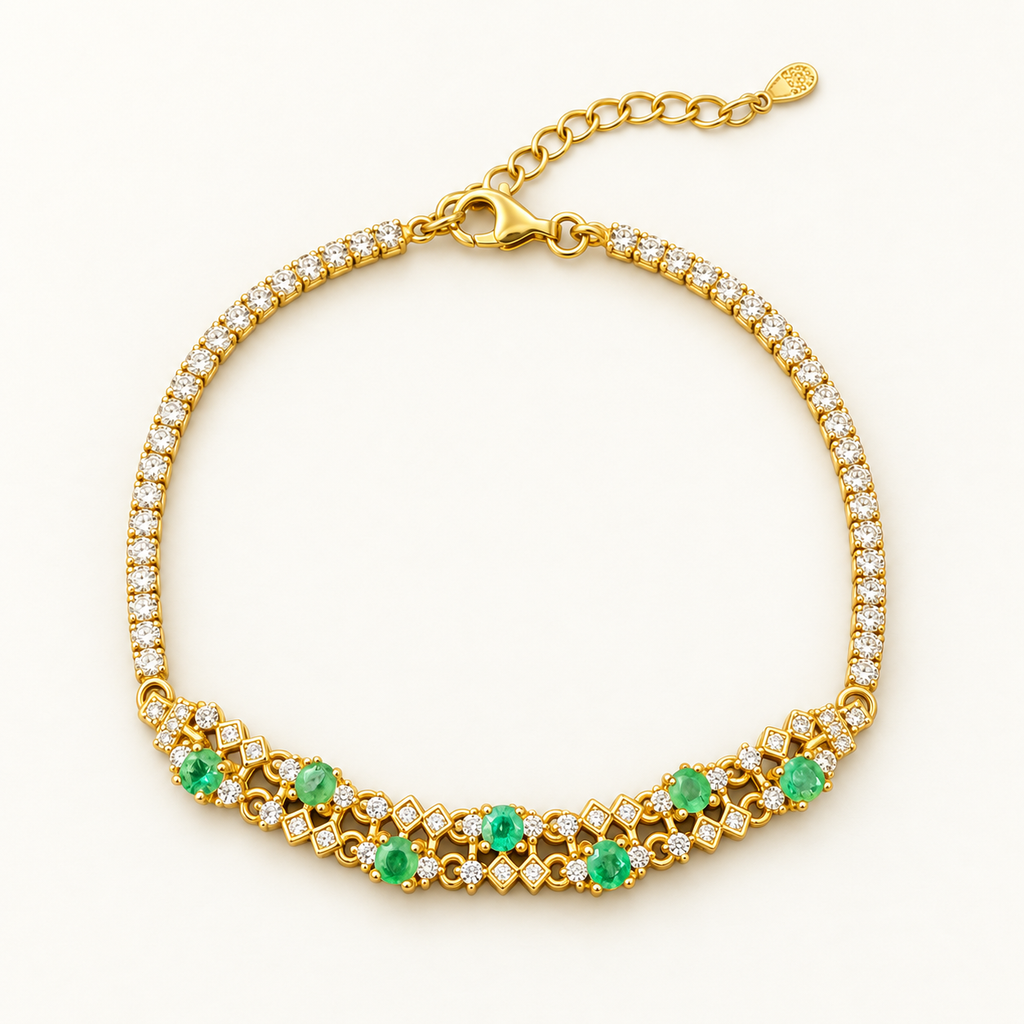 Victorian Lace Emerald Bracelet — view 6