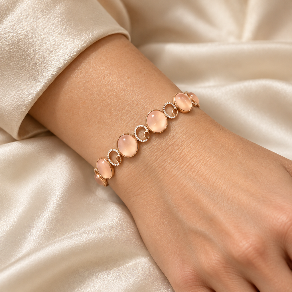 Vintage Rose Quartz Bracelet — view 2