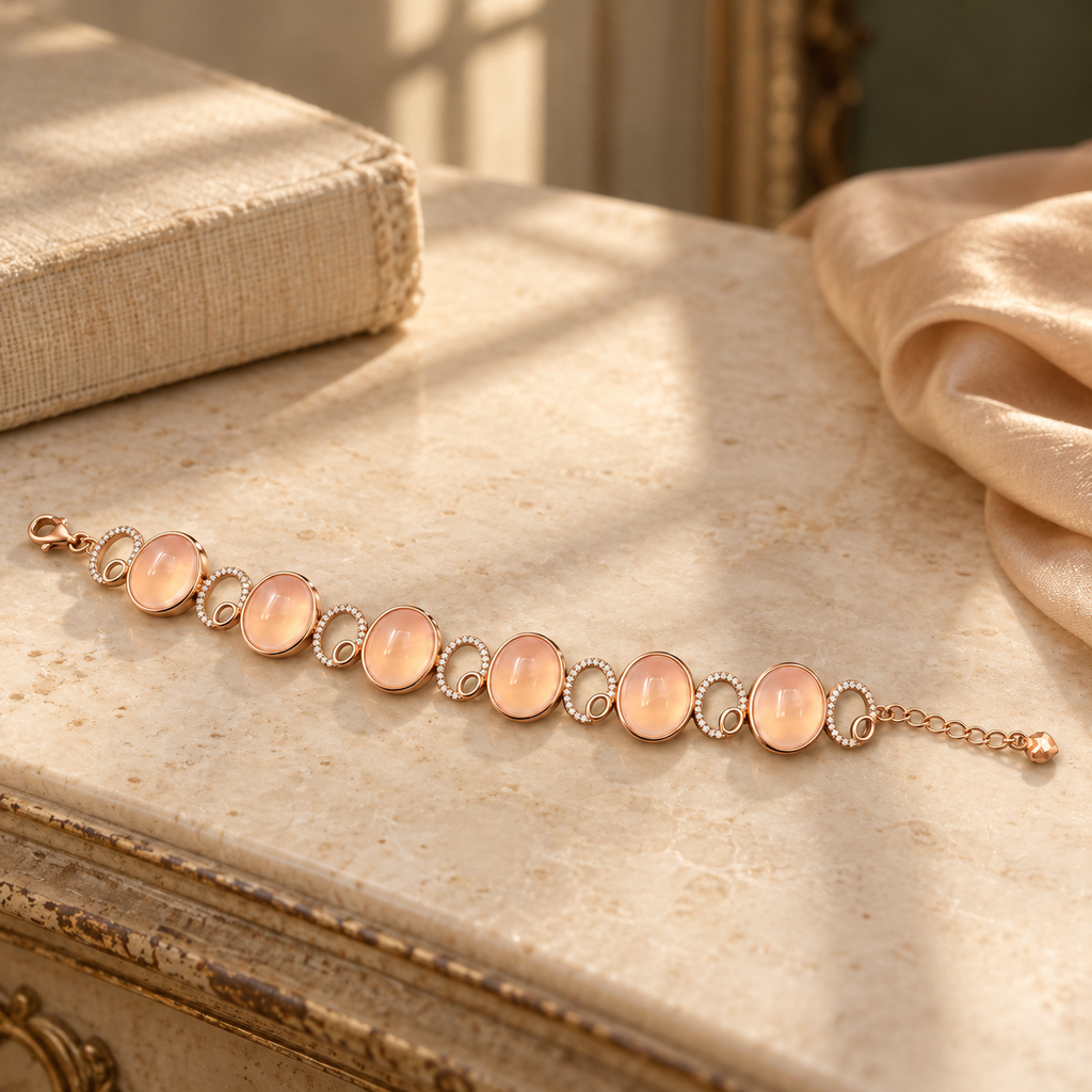 Vintage Rose Quartz Bracelet — view 5
