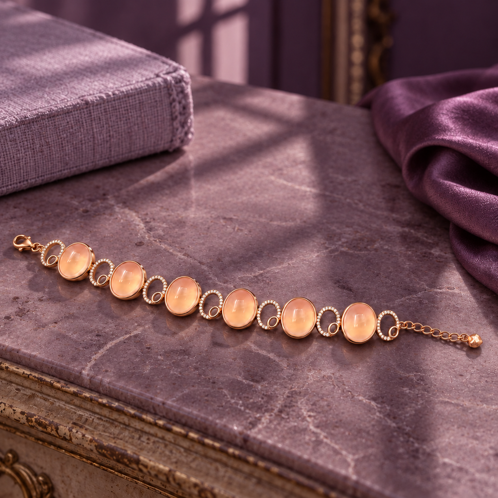 Vintage Rose Quartz Bracelet — view 6
