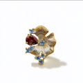 Red Garnet & Blue Topaz Pendant on a white background