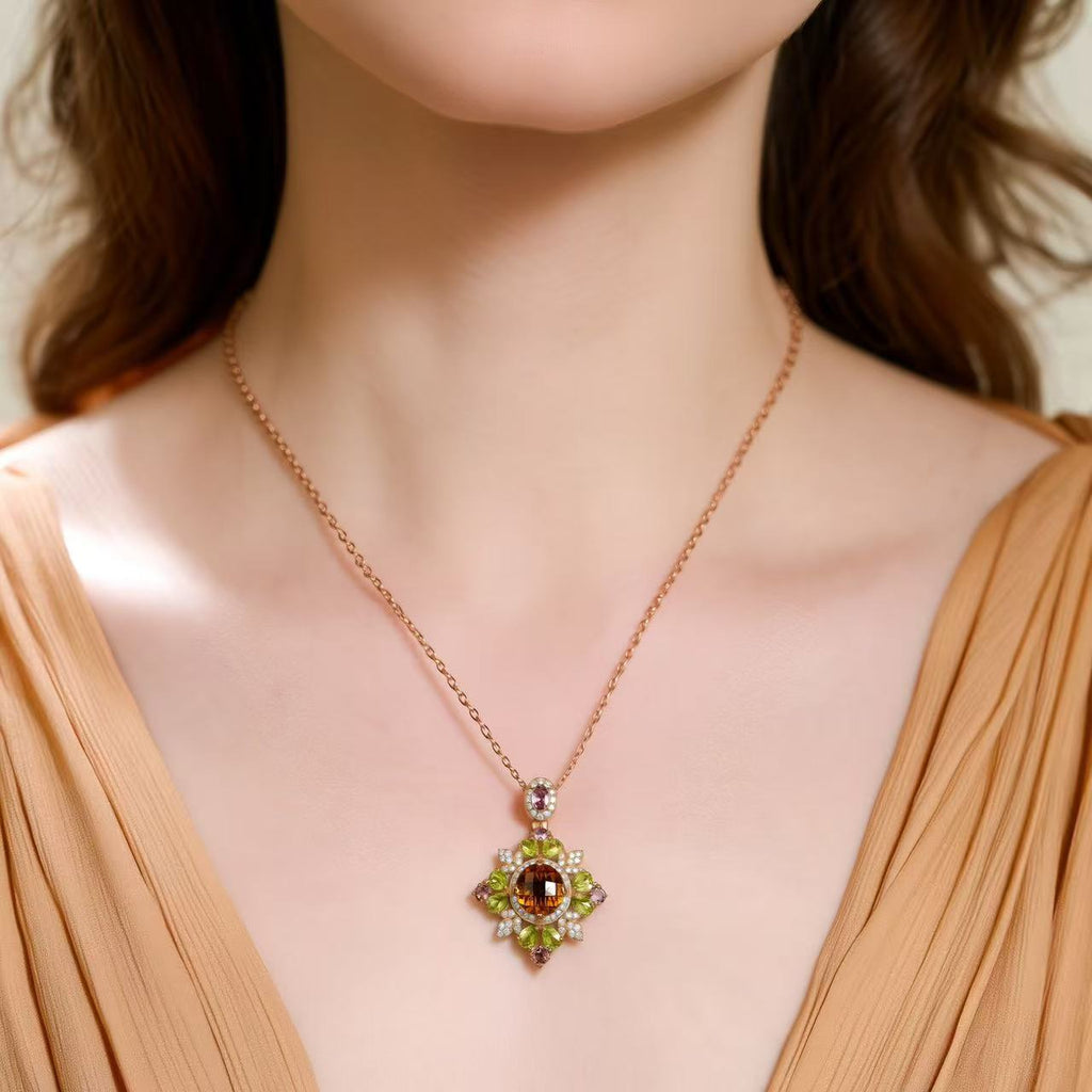 Sunlit Garden Pendant worn