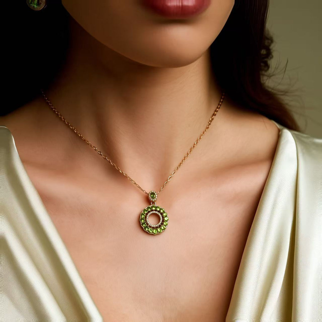 Vintage Tsavorite Pendant worn