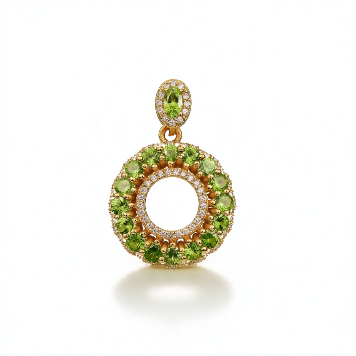 Vintage Tsavorite Pendant on a white background
