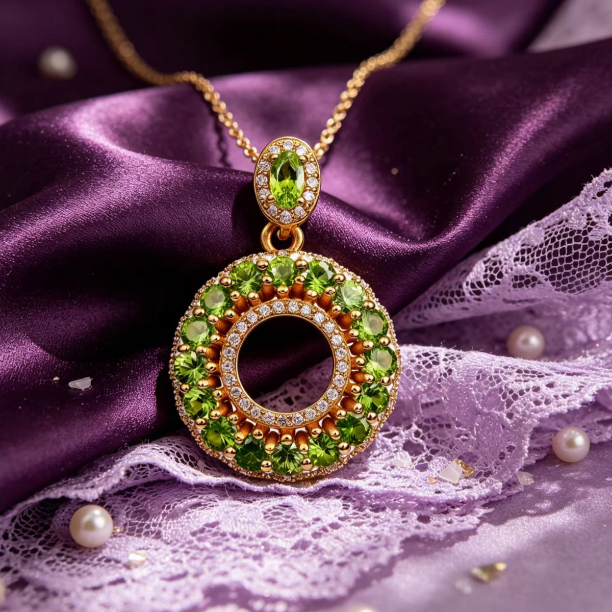 Vintage Tsavorite Pendant close-up